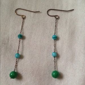 Green bead earrings